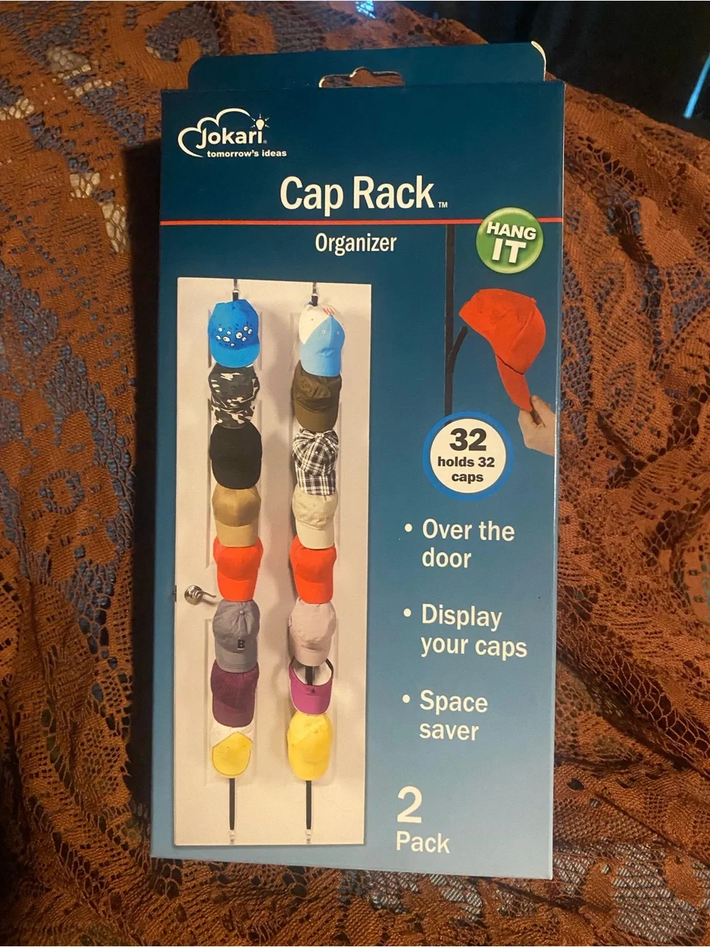 Cap Rack Organizer- 32 Hat Capacity!